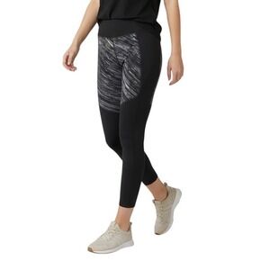 Champion C9 Duo Dry Freedom Tight Leggings Black Grey Abstract Womens Large NEW